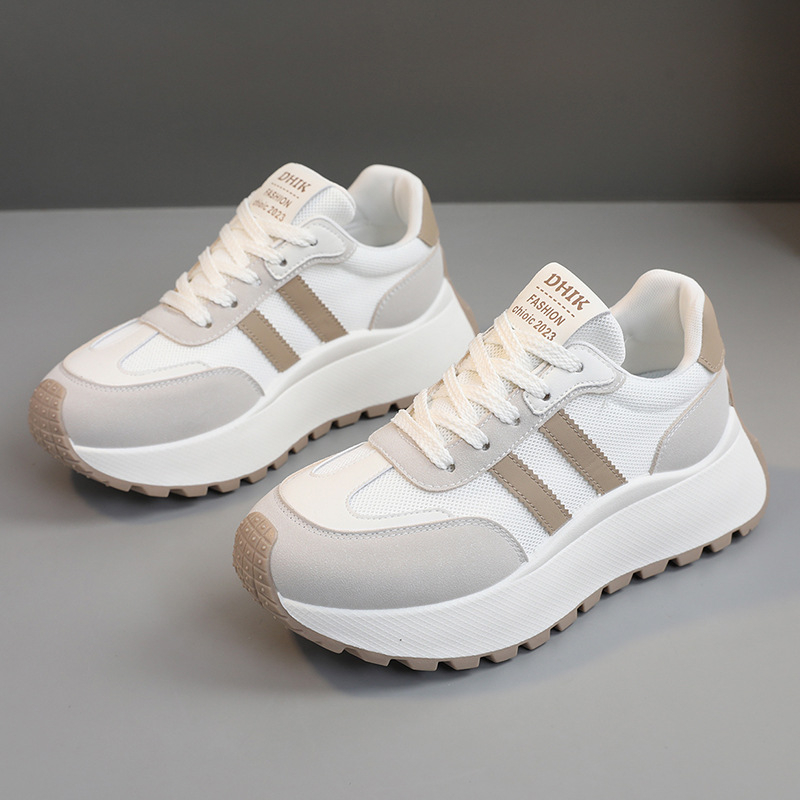 BN007 Nauji moteriški kelioniniai batai 2024 m. pavasario ir vasaros padidinto baltumo batai, universalūs, kvėpuojantys, storapadžiai, atsparūs dilimui „Torre“ batai