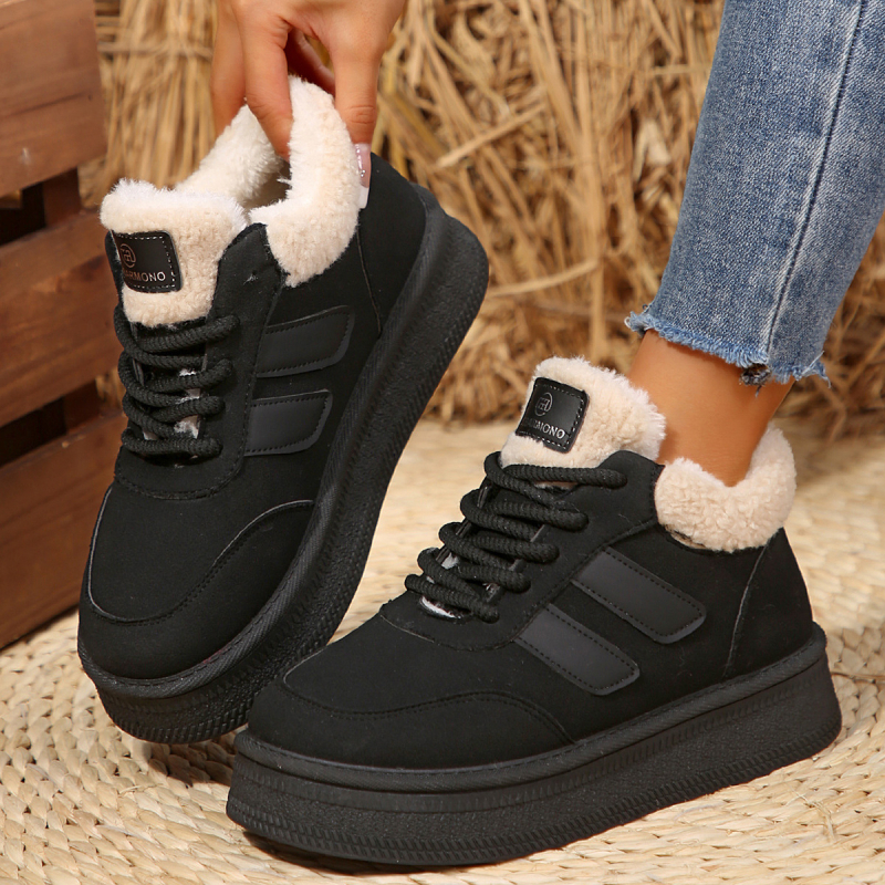 Cizme de zăpadă noi pentru femei de iarnă de la Amazon, transfrontaliere, Europa și Statele Unite, pantofi retro subțiri cu căptușeală din fleece, calde, pentru exterior