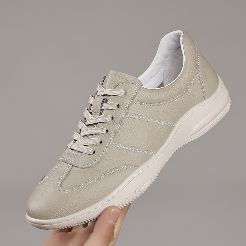 Virskārta govs āda 2025. gada pavasara jauni vīriešu ikdienas ādas apavi no īstas ādas vīriešu elpojoši ādas apavi no mīkstas virsmas vīriešu apavi