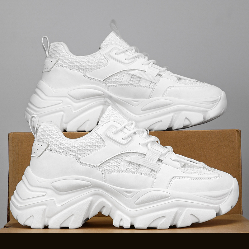 Pantofi sport pentru bărbați, pantofi sport cu talpă groasă, respirabili, la modă, negri, la modă, pentru bărbați Torre