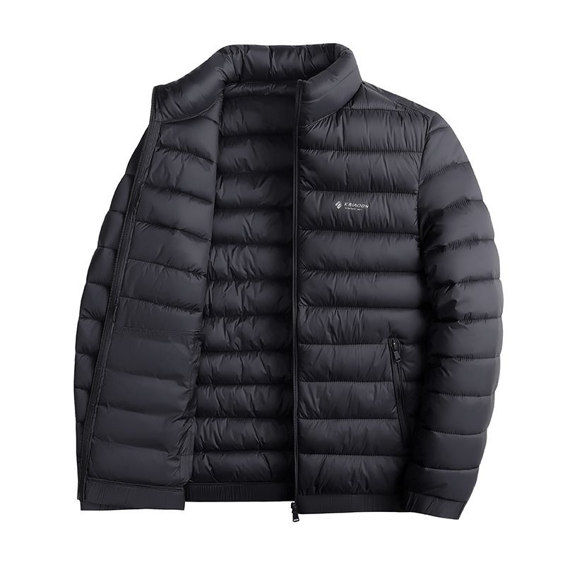 Jachetă de iarnă pentru bărbați, cu guler înalt, căptușită, cu bumbac, caldă, cu guler înalt, nouă, 2025