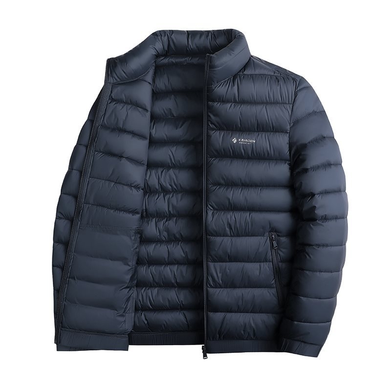 Jachetă de iarnă pentru bărbați, cu guler înalt, căptușită, cu bumbac, caldă, cu guler înalt, nouă, 2025