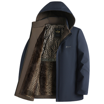 Μπουφάν με επένδυση από βαμβάκι για μεσήλικες και ηλικιωμένους, χειμερινό μπουφάν με κουκούλα και φλις επένδυση για μεσήλικες και ηλικιωμένους, για επαγγελματικούς λόγους, ζεστό μπουφάν με επένδυση από βαμβάκι