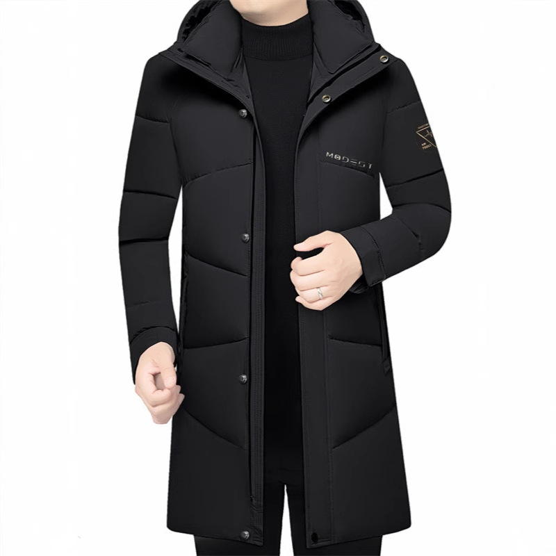 Jachetă cu glugă, culoare solidă, casual, căptușită cu bumbac, pentru bărbați, tineri și de vârstă mijlocie, iarna 2024, haine de iarnă noi, căptușită cu bumbac, jachetă căptușită cu bumbac pentru tați