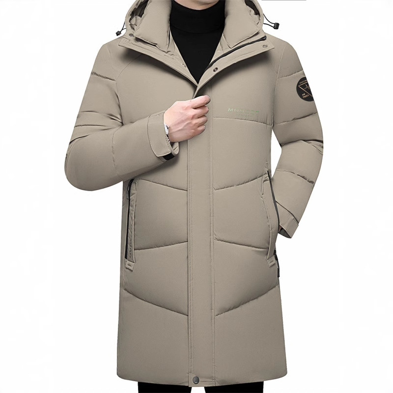 Jachetă cu glugă, culoare solidă, casual, căptușită cu bumbac, pentru bărbați, tineri și de vârstă mijlocie, iarna 2024, haine de iarnă noi, căptușită cu bumbac, jachetă căptușită cu bumbac pentru tați