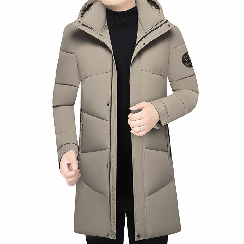 Jachetă cu glugă, culoare solidă, casual, căptușită cu bumbac, pentru bărbați, tineri și de vârstă mijlocie, iarna 2024, haine de iarnă noi, căptușită cu bumbac, jachetă căptușită cu bumbac pentru tați