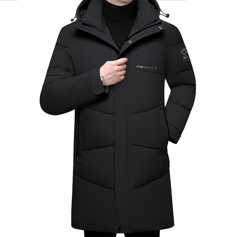 Jachetă cu glugă, culoare solidă, casual, căptușită cu bumbac, pentru bărbați, tineri și de vârstă mijlocie, iarna 2024, haine de iarnă noi, căptușită cu bumbac, jachetă căptușită cu bumbac pentru tați