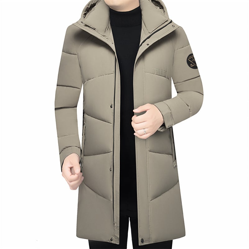 Jachetă cu glugă, culoare solidă, casual, căptușită cu bumbac, pentru bărbați, tineri și de vârstă mijlocie, iarna 2024, haine de iarnă noi, căptușită cu bumbac, jachetă căptușită cu bumbac pentru tați