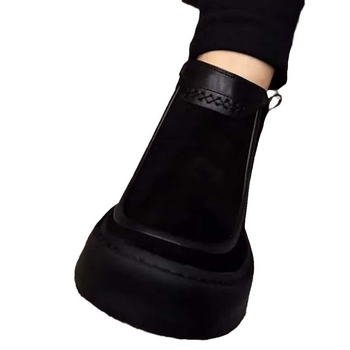 Muške cipele za jesen i zimu 2025., nove niske ležerne kožne cipele s debelim potplatom, svestrane martin čizme, kratke čizme, pamučne cipele s flis podstavom za muškarce