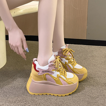 Παπούτσια Torre με εσωτερικό πλέγμα που αυξάνουν το ύψος των γυναικών 2024 Νέα καλοκαιρινά αναπνεύσιμα άνετα παπούτσια από πλέγμα Μοντέρνα casual παπούτσια με χοντρή σόλα Αθλητικά παπούτσια