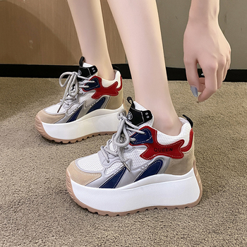 Παπούτσια Torre με εσωτερικό πλέγμα που αυξάνουν το ύψος των γυναικών 2024 Νέα καλοκαιρινά αναπνεύσιμα άνετα παπούτσια από πλέγμα Μοντέρνα casual παπούτσια με χοντρή σόλα Αθλητικά παπούτσια