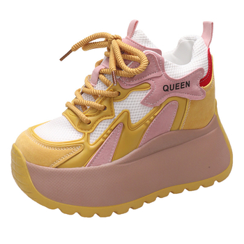 Παπούτσια Torre με εσωτερικό πλέγμα που αυξάνουν το ύψος των γυναικών 2024 Νέα καλοκαιρινά αναπνεύσιμα άνετα παπούτσια από πλέγμα Μοντέρνα casual παπούτσια με χοντρή σόλα Αθλητικά παπούτσια