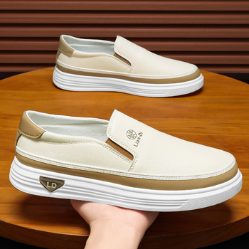 Νέα ανδρικά casual παπούτσια άνοιξης 2025, ανδρικά μοκασίνια Lazy Foot, λευκά παπούτσια για οδήγηση, μεγάλα μεγέθη 4748 γιάρδες