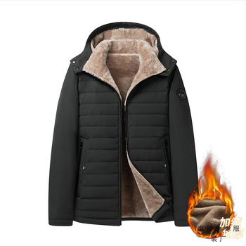 2023. gada ziemas plānas kokvilnas pildītas drēbes vīriešu ar flīsa oderi sabiezēts mašīntīklēts kokvilnas silts apģērbs jēra samta kokvilnas pildīta jaka mētelis kapuce ar flīsa oderi