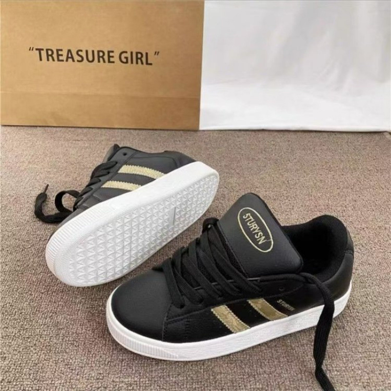 Honkongo stiliaus vintažiniai poros originalūs duonos bateliai moterims, madingi 2024 m. žiemos nauji laisvalaikio balti batai, „Desun Board“ bateliai