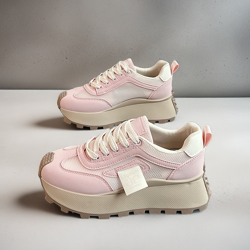 Maži moteriški bateliai iš tinklinio audinio „Forrest Gump“ bateliai 2025 m. pavasario bėgimo sportiniai platforminiai ūgio didinimo laisvalaikio bateliai vasarai HL875-3