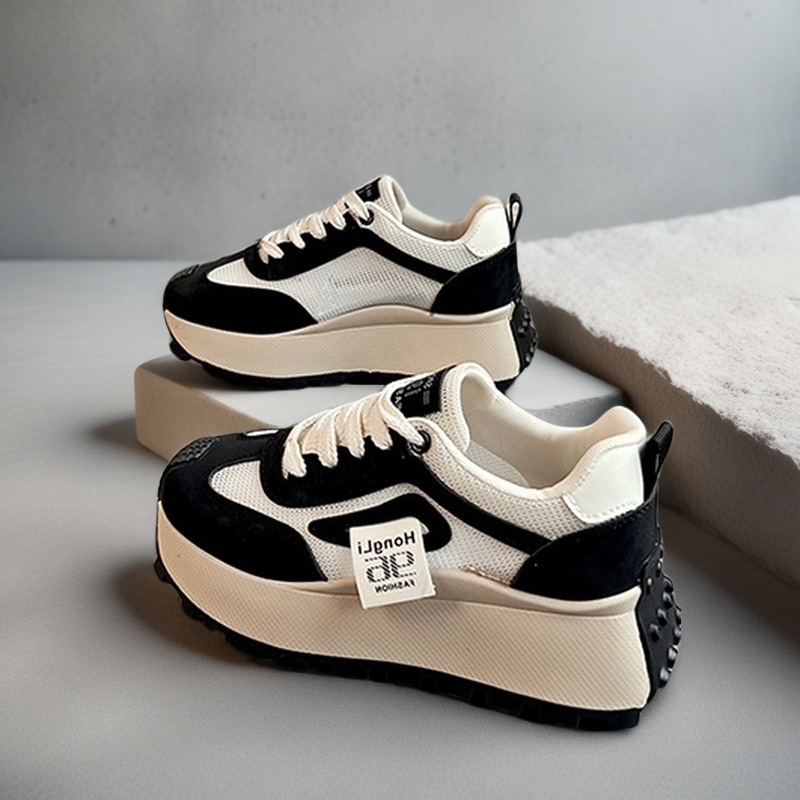 Maži moteriški bateliai iš tinklinio audinio „Forrest Gump“ bateliai 2025 m. pavasario bėgimo sportiniai platforminiai ūgio didinimo laisvalaikio bateliai vasarai HL875-3