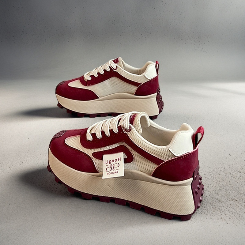 Maži moteriški bateliai iš tinklinio audinio „Forrest Gump“ bateliai 2025 m. pavasario bėgimo sportiniai platforminiai ūgio didinimo laisvalaikio bateliai vasarai HL875-3