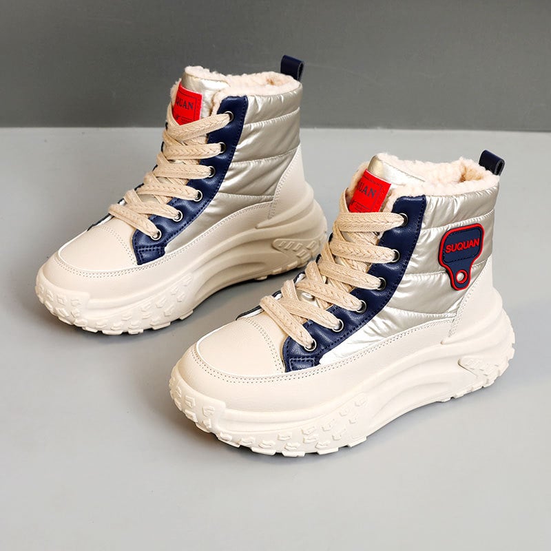 Pantofi K6719 pentru femei, pantofi noi de toamnă și de iarnă 2024, pantofi călduroși cu talpă groasă și căptușeală din fleece, pantofi din bumbac mărit