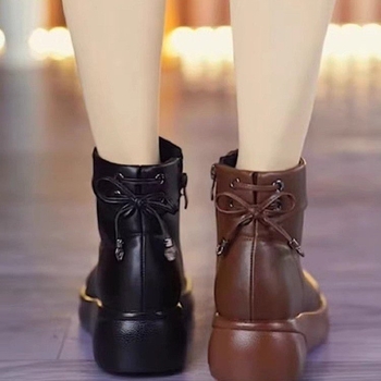 Prekogranične jesenske i zimske nove kratke čizme s flis podstavom za žene srednjih godina, s debelim dnom, neklizajuće, tvorničke veleprodajne martin čizme