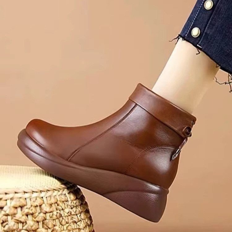 Prekogranične jesenske i zimske nove kratke čizme s flis podstavom za žene srednjih godina, s debelim dnom, neklizajuće, tvorničke veleprodajne martin čizme