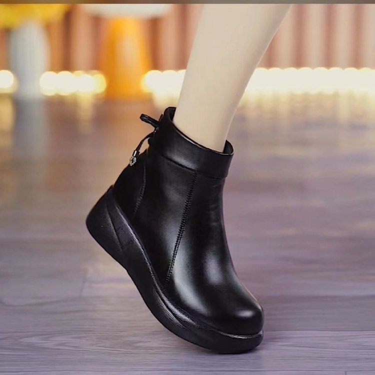 Prekogranične jesenske i zimske nove kratke čizme s flis podstavom za žene srednjih godina, s debelim dnom, neklizajuće, tvorničke veleprodajne martin čizme