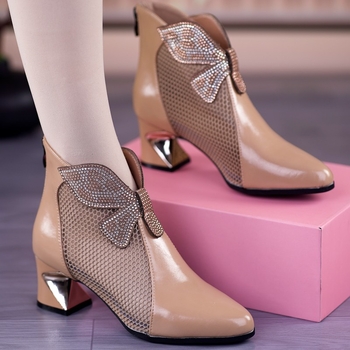 Sandale cu toc gros și toc înalt pentru femei, cu toc gros, cu toc din plasă, cu gol, pentru primăvară și vară, 2025