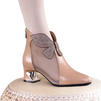 Sandale cu toc gros și toc înalt pentru femei, cu toc gros, cu toc din plasă, cu gol, pentru primăvară și vară, 2025