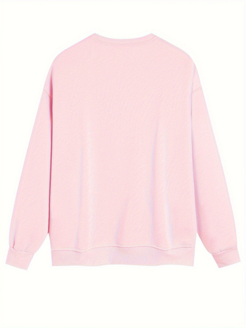 Pulover la modă pentru femei cu imprimeu drăguț de pisică, mărime europeană, pulover cu mânecă lungă, casual, cu guler rotund