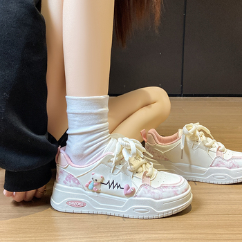 2025 Λευκά Γυναικεία Παπούτσια Άνοιξης Νέα Κορεάτικα Στυλ Ins Casual Αθλητικά Αθλητικά Παπούτσια για Φοιτήτριες Street P308