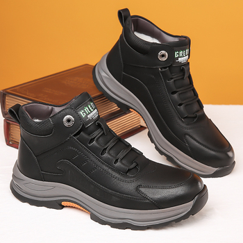 Χειμερινά ανδρικά παπούτσια Martin, με επένδυση από φλις, χοντρά, ζεστά, χειμωνιάτικα, μοντέρνα, μπότες, με αντιολισθητική σόλα και επένδυση από φλις.