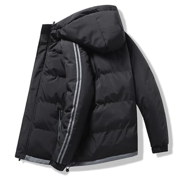 Men's Fashion Fashion Toamnă iarna caldă cu glugă îngroșată din bumbac căptușit haine de pluș îngroșate haine de pluș pentru bărbați