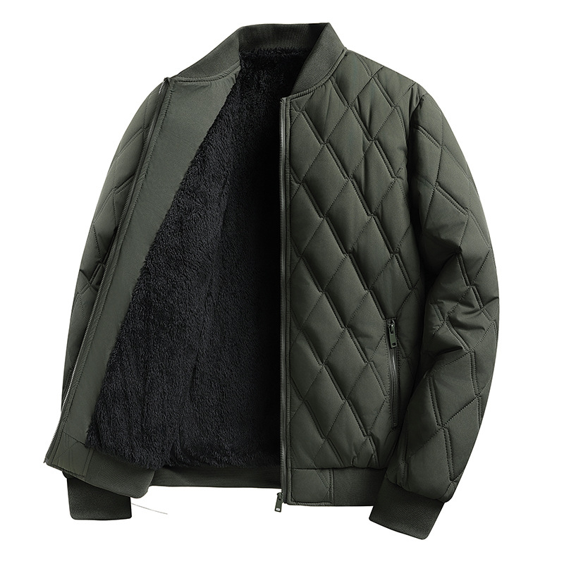 2024 toamna și iarna nouă, haină caldă cu căptușeală din fleece, bumbac, rezistentă la vânt, impermeabilă, costum de zbor, guler de baseball, bumbac căptușit, bărbați