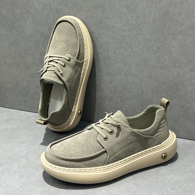 Pavasara un vasaras vīriešu apavi, elpojoši, ledus zīda auduma apavi, 2025. gada jauni ikdienas apavi, vīriešu mīksta zole, elpojoši, viegli, bieza zole, moderni dēļu apavi