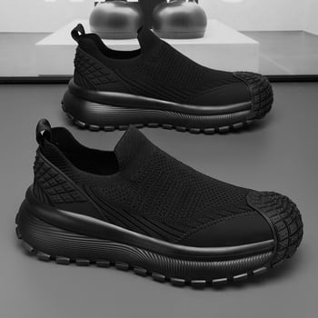 Pantofi sport casual pentru bărbați, respirabili, cu talpă groasă, confortabili și la modă, ușori, țesute cu mușchi, elastici, respirabili