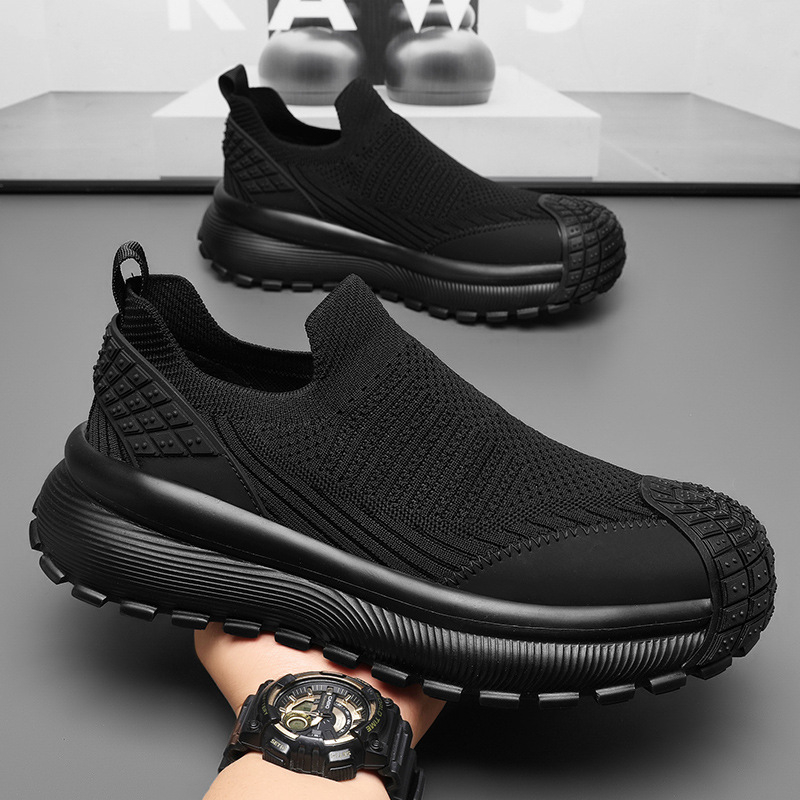 Pantofi sport casual pentru bărbați, respirabili, cu talpă groasă, confortabili și la modă, ușori, țesute cu mușchi, elastici, respirabili