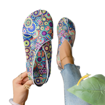 Γυναικεία σανδάλια μεγάλου μεγέθους για γυναίκες, καλοκαίρι 2025, νέα ευρωπαϊκή και αμερικανική μόδα, εθνοτικά τυπωμένα, ξένα είδη εμπορίου, ρωμαϊκού στιλ, φλατ σανδάλια