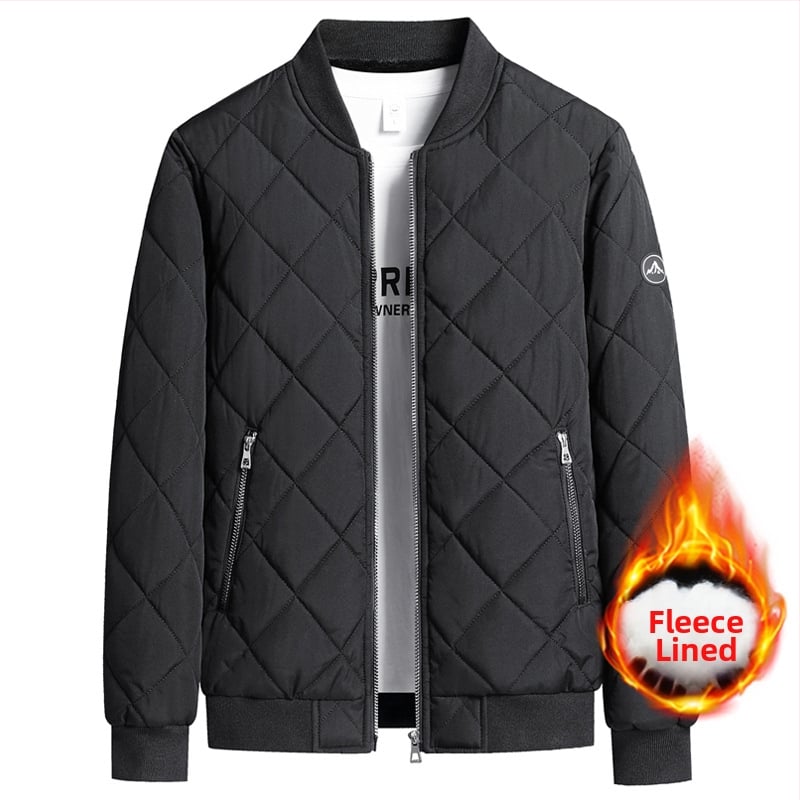 Jachetă de iarnă nouă, cu căptușeală din bumbac, pentru bărbați, cu guler înalt, căptușită cu fleece, îngroșată, la modă, cu guler de baseball, jachetă cu căptușeală din bumbac, haină caldă la modă