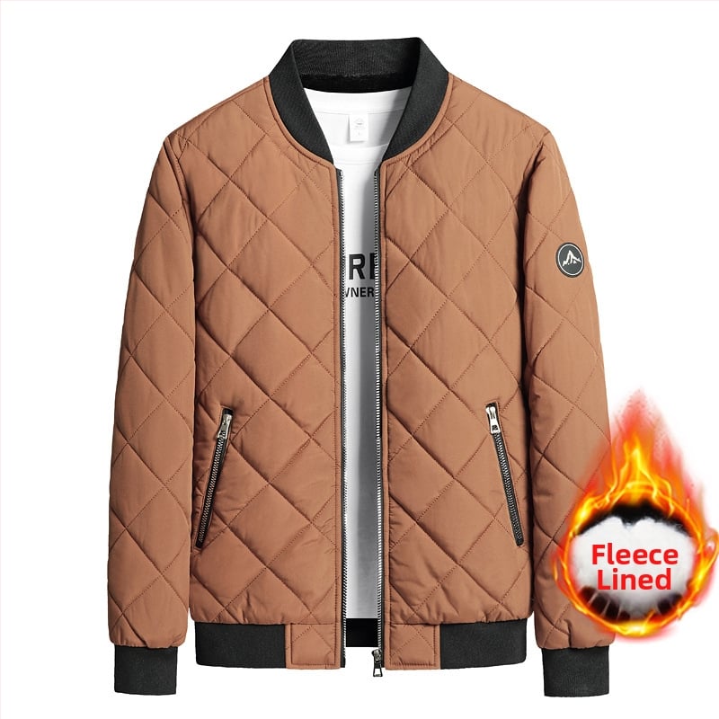 Jachetă de iarnă nouă, cu căptușeală din bumbac, pentru bărbați, cu guler înalt, căptușită cu fleece, îngroșată, la modă, cu guler de baseball, jachetă cu căptușeală din bumbac, haină caldă la modă