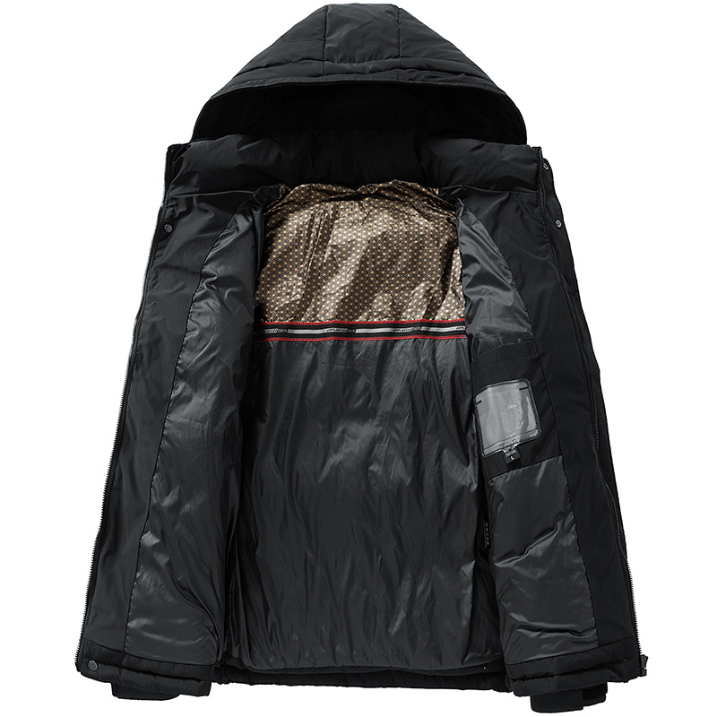 Visokokvalitetna zimska pamučna jakna s kapuljačom za muškarce, kratki ležerni debeli pamučni kaput, topla gornja odjeća, moderna muška pamučna odjeća