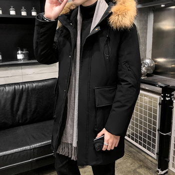 Jachetă personalizată de lungime medie din bumbac pentru bărbați, jachetă de iarnă cu glugă, lejeră și călduroasă, jachetă din bumbac îngroșat, jachetă la modă pentru bărbați