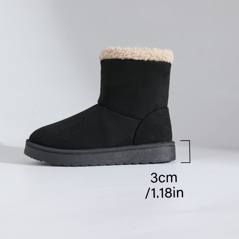 Cizme de zăpadă calde pentru femei, de dimensiuni mari, populare de iarnă, de dimensiuni mari, pentru femei, până la jumătatea gambei, din lână de miel europeană și americană, cu două uzuri, din bumbac