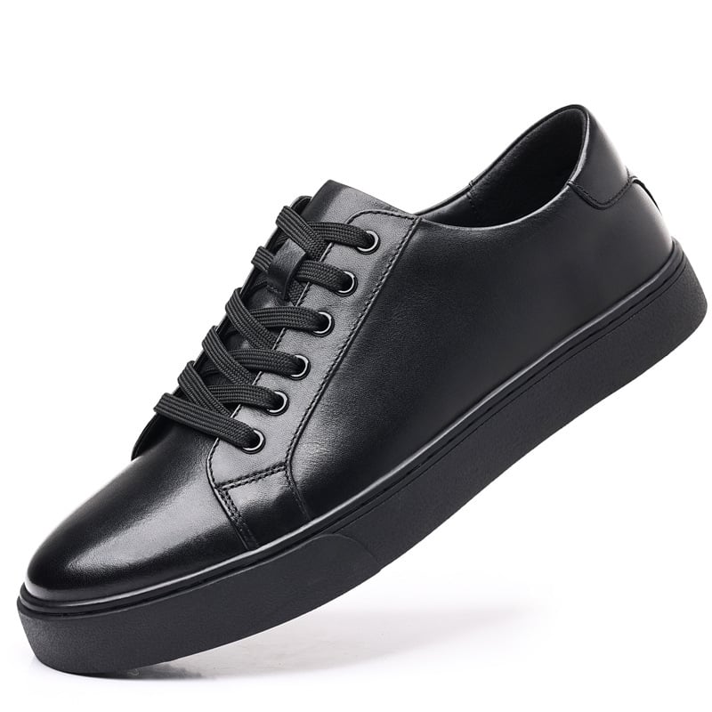 Pantofi sport din piele naturală pentru bărbați, pantofi sport cu talpă groasă, stil britanic, din piele naturală, albi