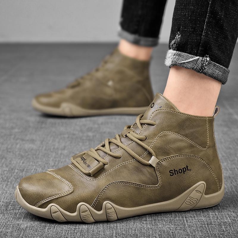2025 m. nauja mados tendencija rudens aukštakulniai laisvalaikio batai odiniai universalūs madingi batai vyriški korėjietiško stiliaus batai