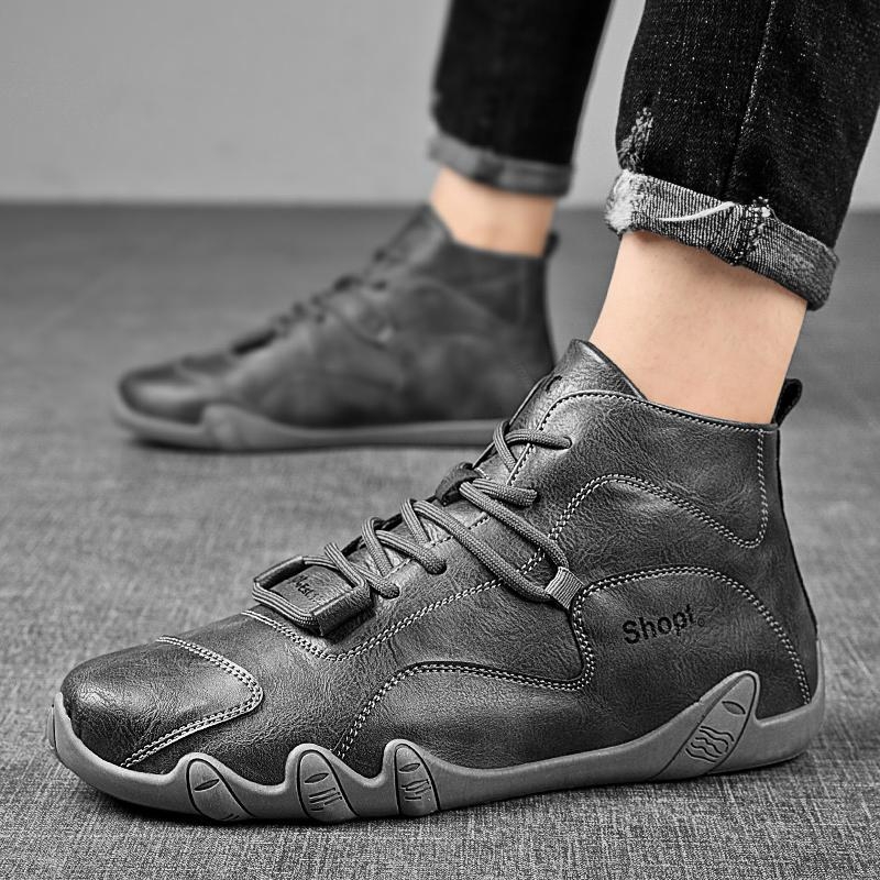 2025 m. nauja mados tendencija rudens aukštakulniai laisvalaikio batai odiniai universalūs madingi batai vyriški korėjietiško stiliaus batai