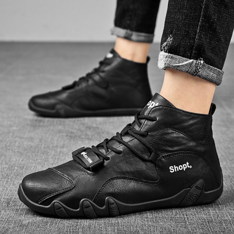 2025 m. nauja mados tendencija rudens aukštakulniai laisvalaikio batai odiniai universalūs madingi batai vyriški korėjietiško stiliaus batai