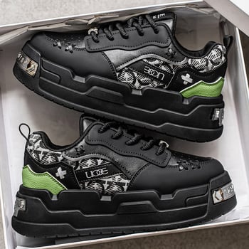 Stil închis la culoare, la modă, cool, pentru bărbați, mocasini la modă, cu talpă groasă, adidași de nișă, stil casual