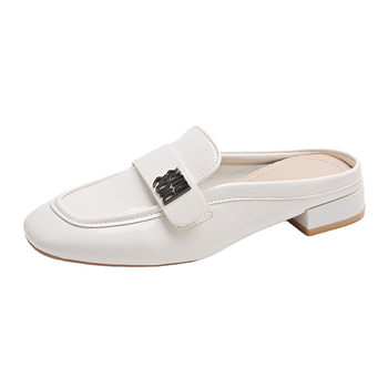 Chanel natikače sa zatvorenim prstima za žene, francuski večernji stil, nježne Mary Jane natikače s četvrtastom petom, sandale, plus veličine