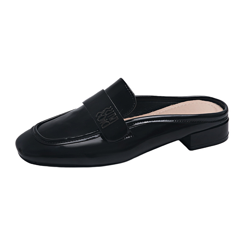 Chanel natikače sa zatvorenim prstima za žene, francuski večernji stil, nježne Mary Jane natikače s četvrtastom petom, sandale, plus veličine