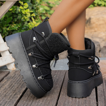 Μπότες χιονιού για γυναίκες, διασυνοριακές εξαγωγές, 2025, νέο στυλ, με γούνα, ενσωματωμένη φλις επένδυση, ζεστές, αντιολισθητικές, από βαμβάκι Northeastern, με πυκνή επένδυση και αντιολισθητικές μπότες χιονιού